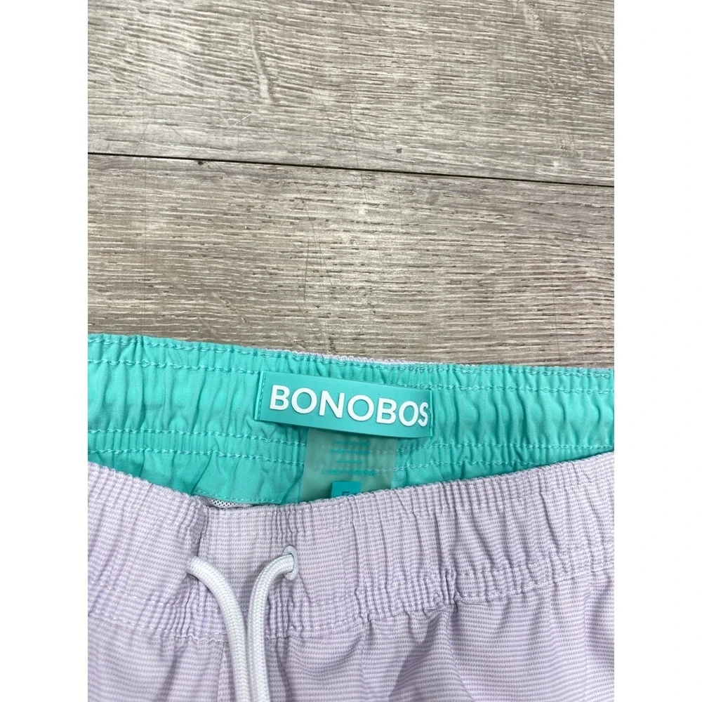 Bonobos Swim Trunks Men's‎ Large 7 Inch Inseam Striped Lavender